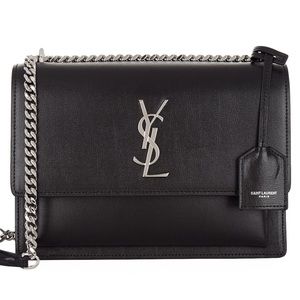 YSL sunset bag purse silver